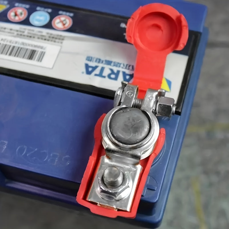 2pcs Universal Car Battery Terminal Clamps Red Black Large Battery Connectors