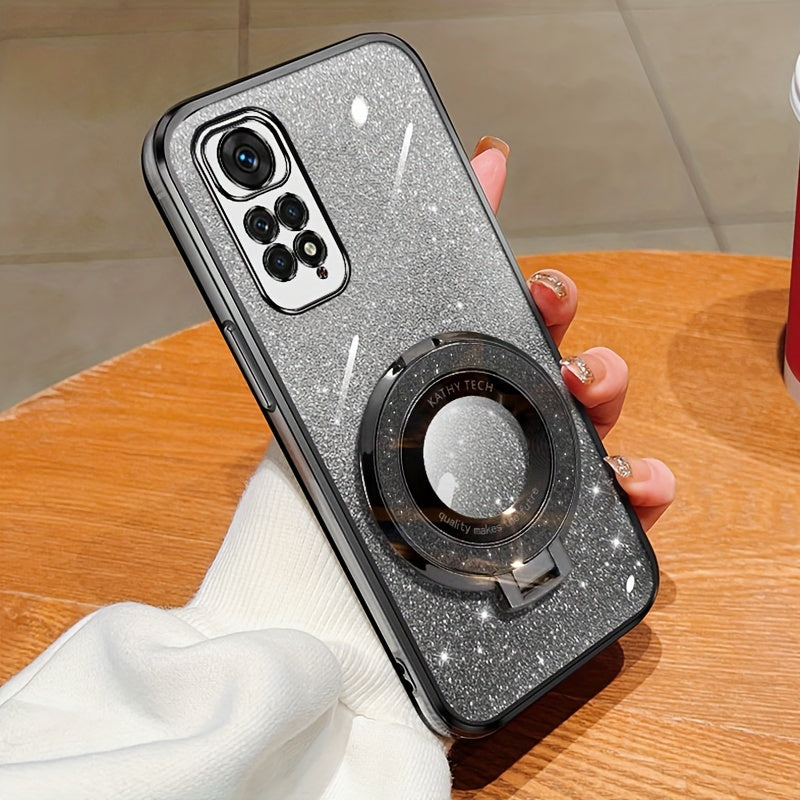 Magnetic Suction Phone Case for Redmi Series with Gradient Flash Powder Shockproof TPU