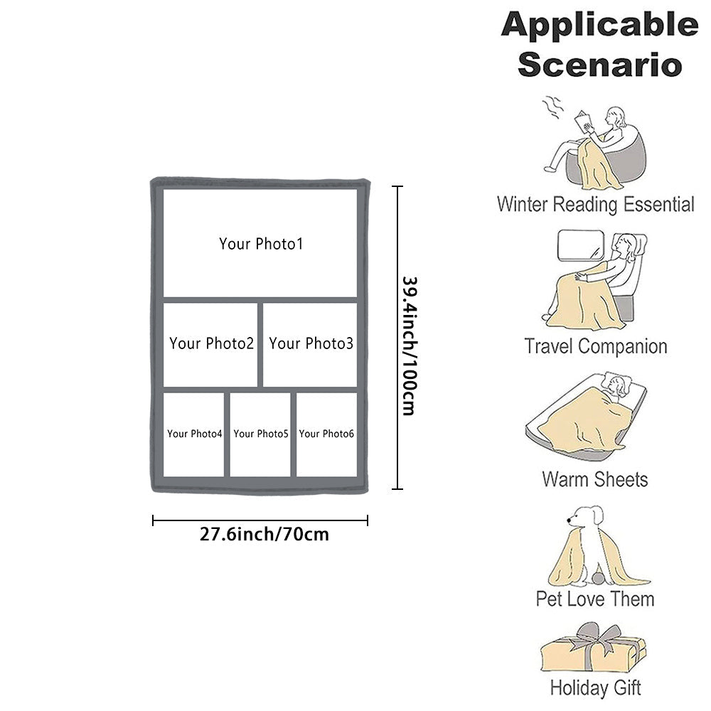 Custom Photo Blanket Soft Flannel Throw Personalized Gift for Home and Travel