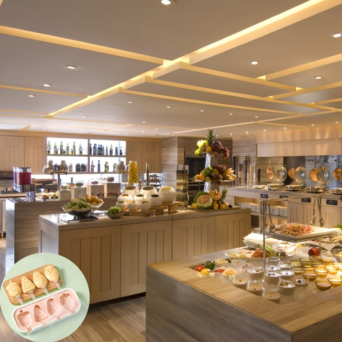 Yoz uchun kulgili shakllarga ega Silikon Popsicle shakllari - 24.99cm x 10.01cm, Restoran yoki Uy uchun ajoyib