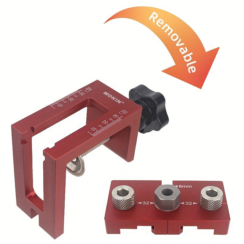 Metal Punch Locator Drill Bit Set with Aluminum Furniture Connector Jig and Eccentric Wheel Hole Punching Tool