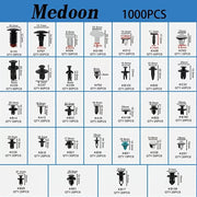 Car Retainer Clips Assortment 1000pcs PP Material Universal Fit with Screws