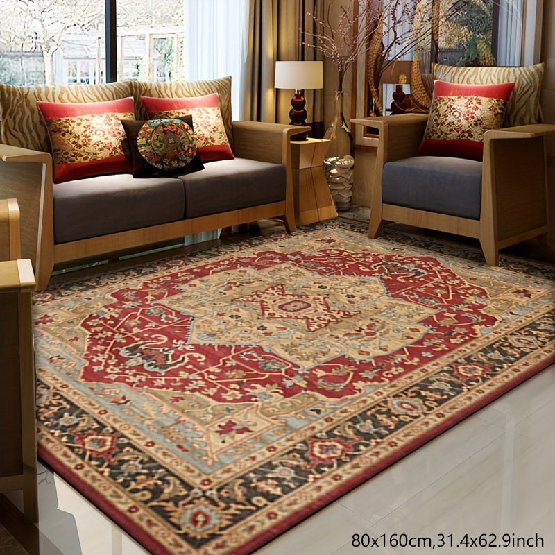 Retro Persian Carpet Bohemian Area Rug Ethnic Style Water Absorbent Non-Shedding Living Room Decor