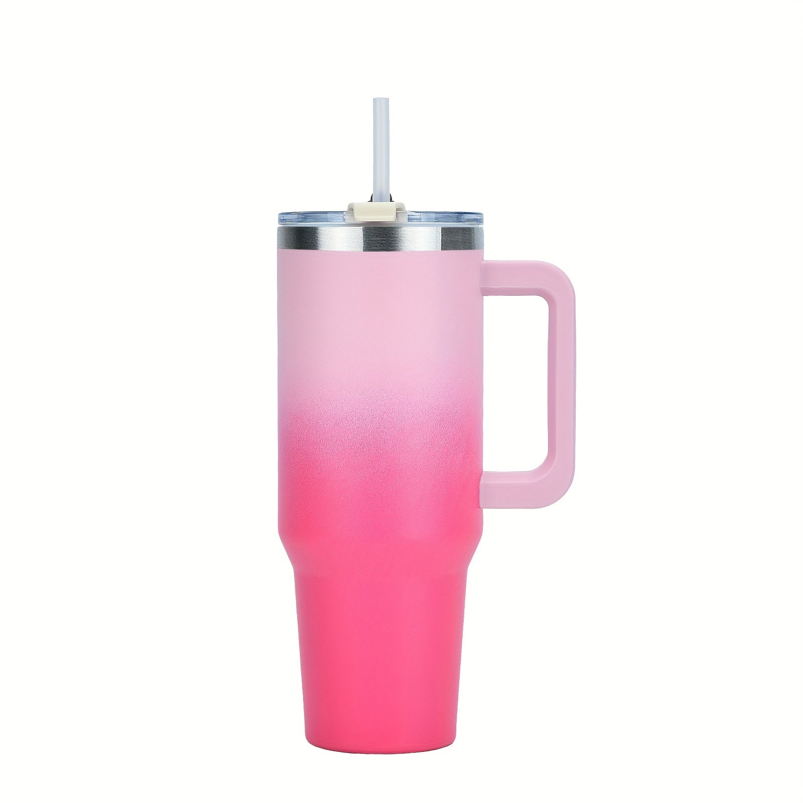 Taza de viaje de acero inoxidable de 30oz con asa y pajilla para bebidas calientes y frías