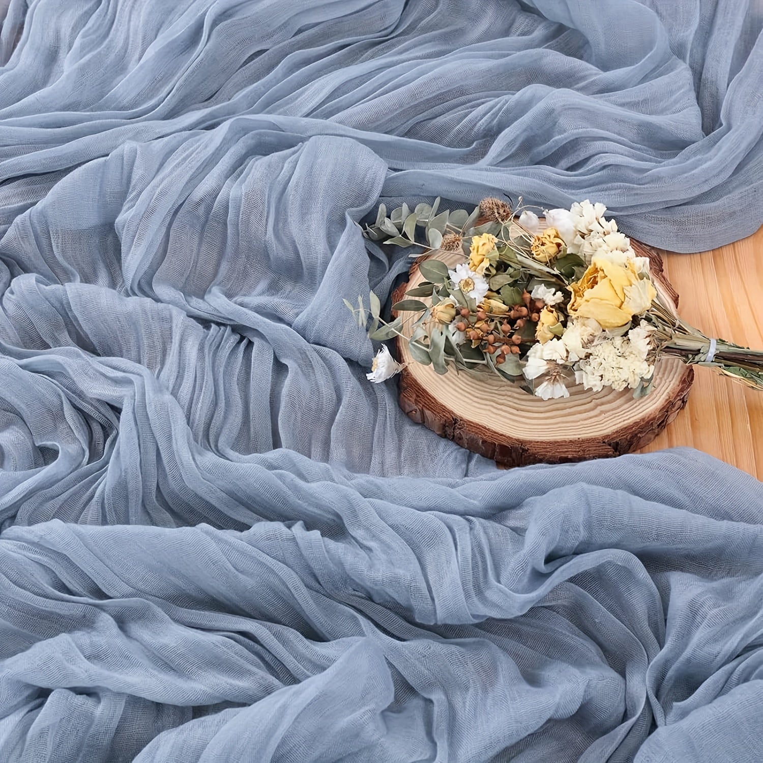 Yashil Boho Chic Pleated Polyester stol ustki uchun to'ylar va kelin kutish uchun