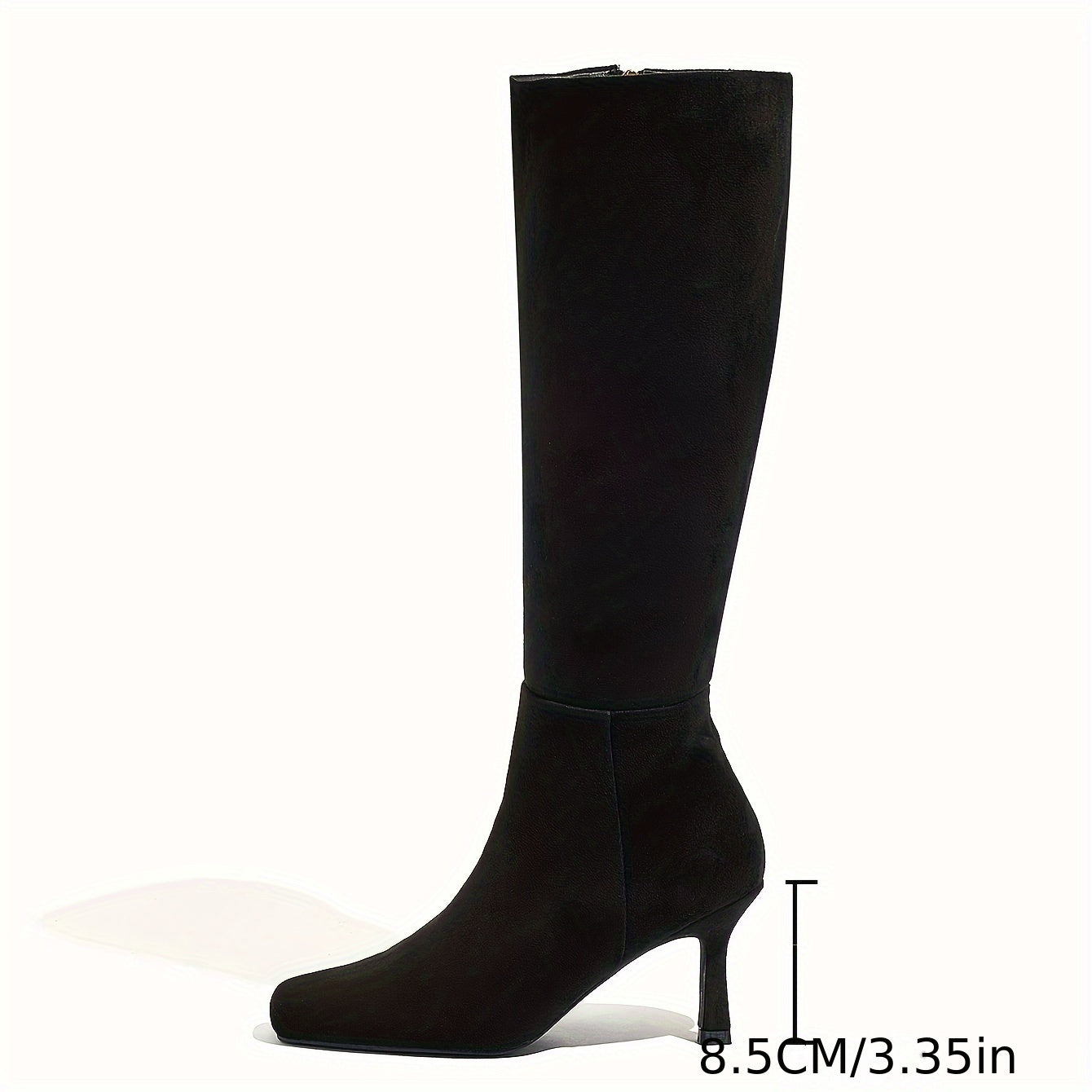 Women's Over-the-Knee Riding Boots Flannel Solid Color Black Stiletto