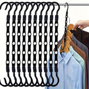 Juego de 5 o 10 perchas de plástico para ropa, ahorro de espacio, giratorias, organizador de armario