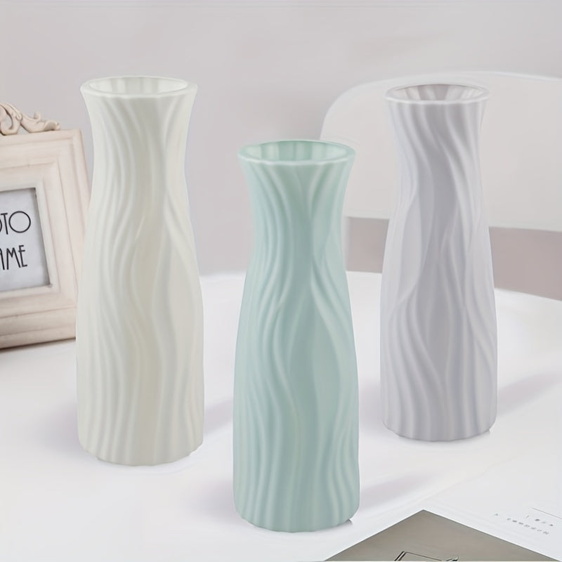 Ceramic Look Plastic Vase for Home and Office Decor