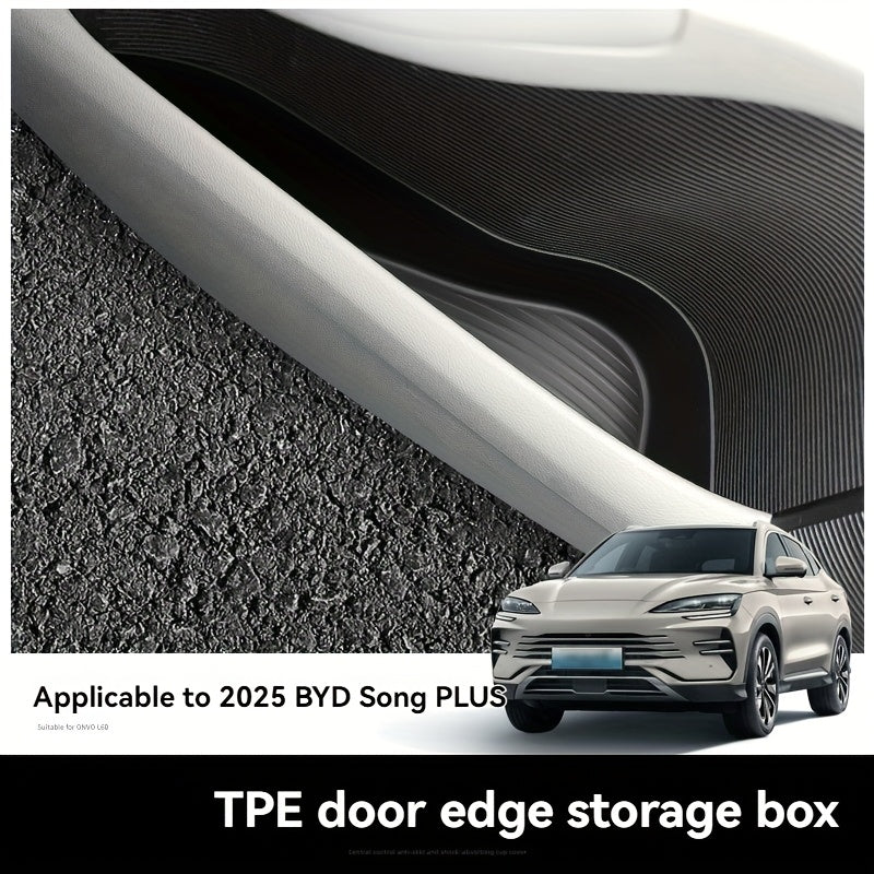 4pcs Black Rubber Door Edge Storage Inserts for Car Door Panel Organizer