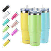 30oz zanglamaydigan po'latdan tayyorlangan ichimlik idishi, bosish uchun tugma bilan o'zgartirish qopqog'i va quvur bilan