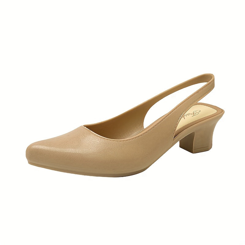 Ayollar uchun fransuz ilhomlangan burunli poyafzal, o'rta balandlikdagi EVA g'ishtli poyabzal, qora va sariq