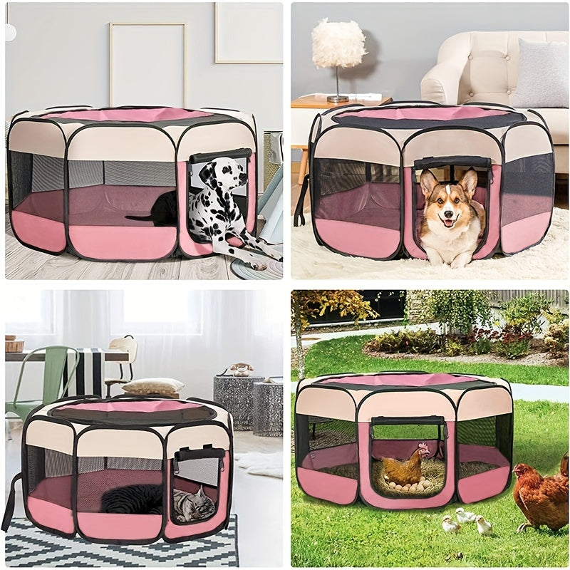 Foldable Cat Tent Bed with Paw Print Design, Polyester, Indoor Outdoor Use
