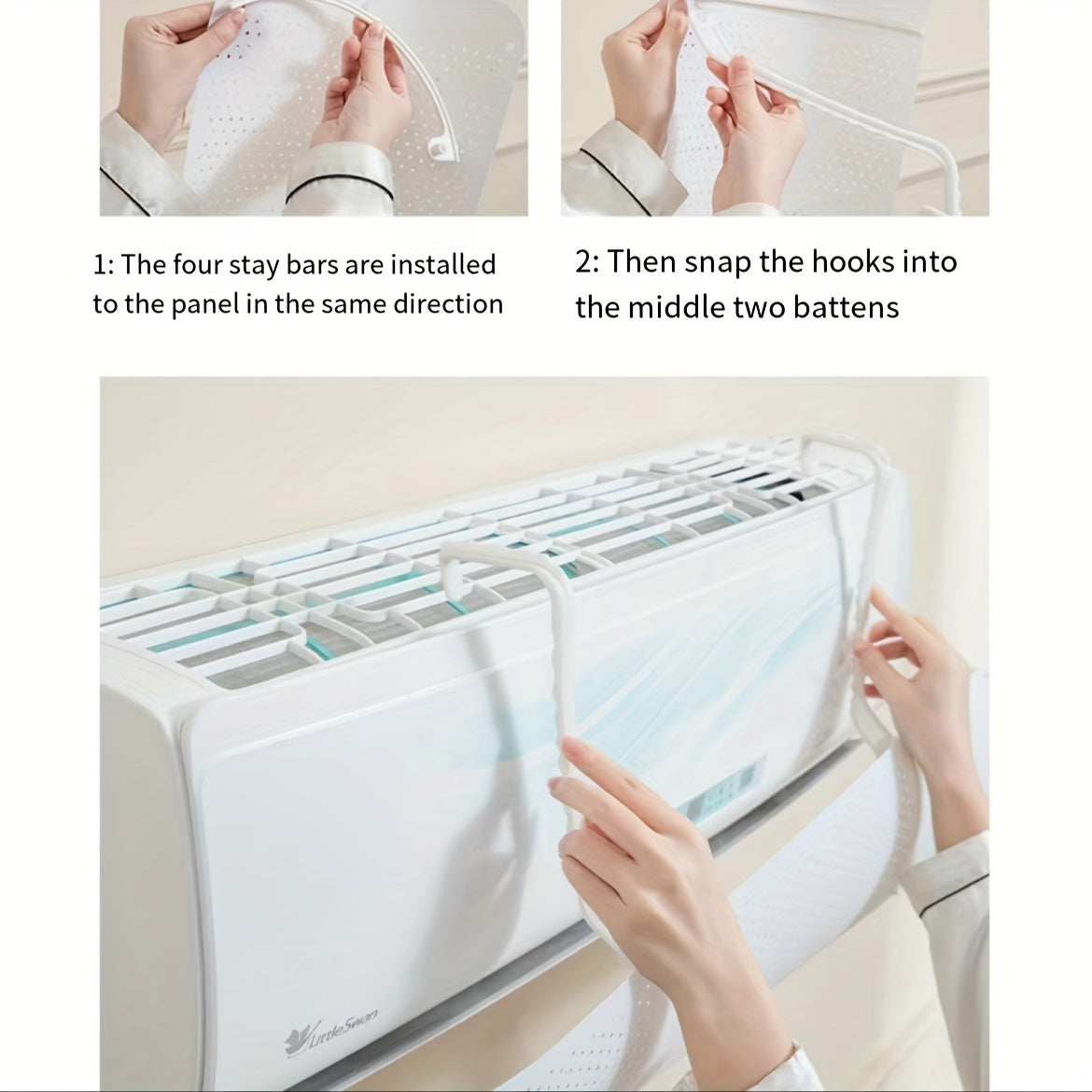 No Power Air Conditioner Wind Deflector with Dust Cover for Children Easy Hang