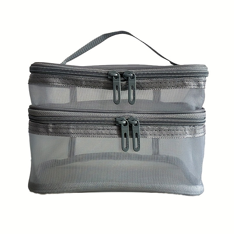 Travel Cosmetic Bag Large Capacity Mesh Makeup Organizer with Handle