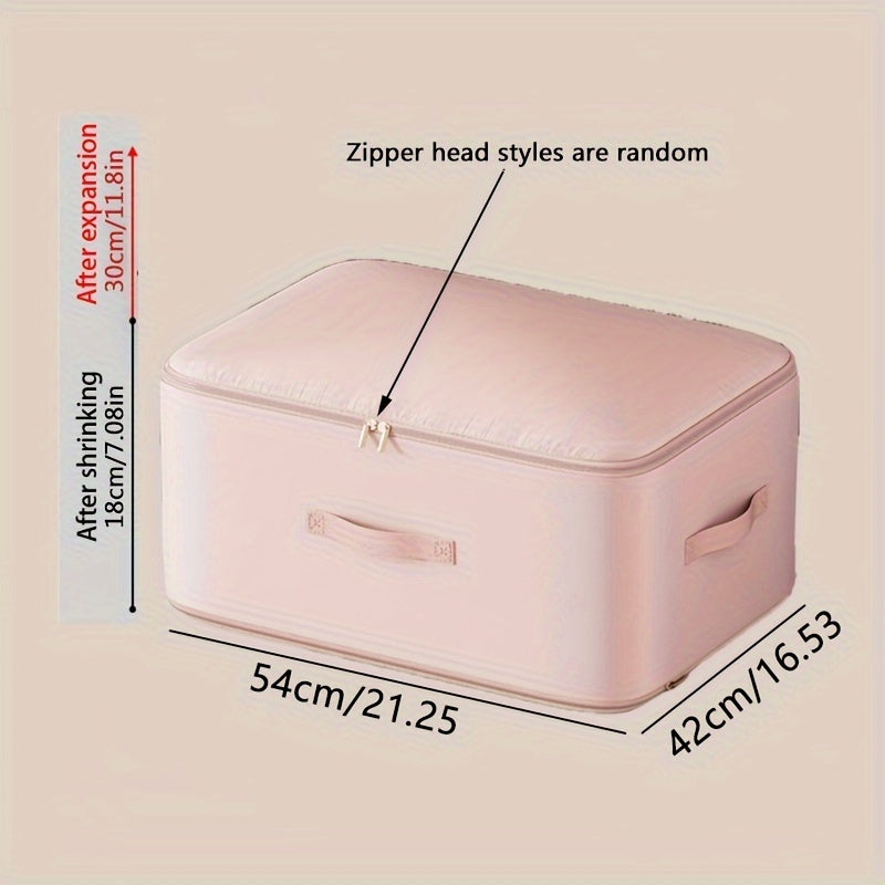 Bolsa de almacenamiento de nylon de autocompresión con cremallera para edredones, ropa y mantas, ahorrador de espacio, organizador de alta resistencia