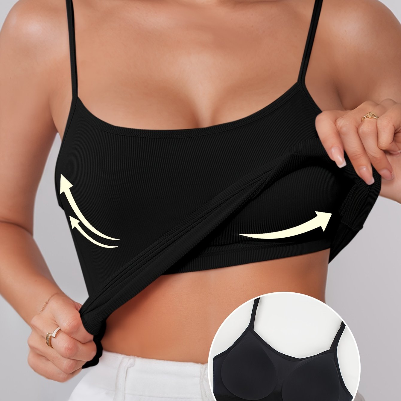 Women's Seamless Padded Vest Top and Breathable Cami for Lingerie