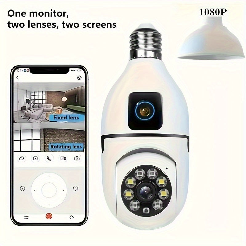 Wireless Security Camera with Dual 1080p HD Cameras Two-Way Audio Motion Detection for Home Office Shop