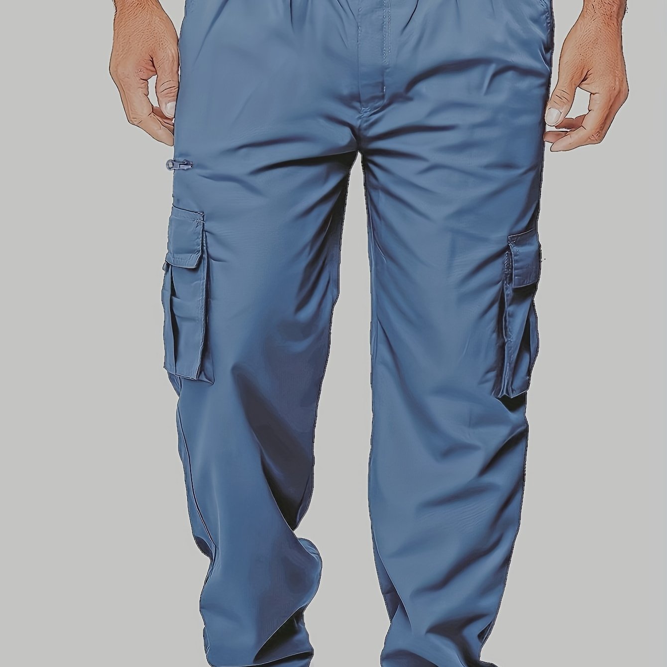 Oversized Cargo Pants for Big and Tall Men with Side Pockets Polyester Casual Spring Summer