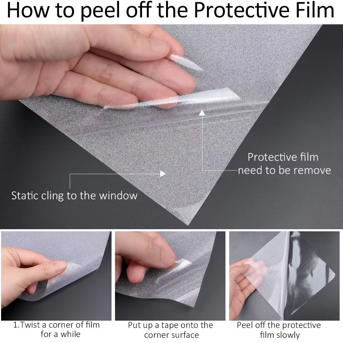 Frosted Glass Window Film Sticker Transparent Privacy Cover for Bathroom Living Room Office