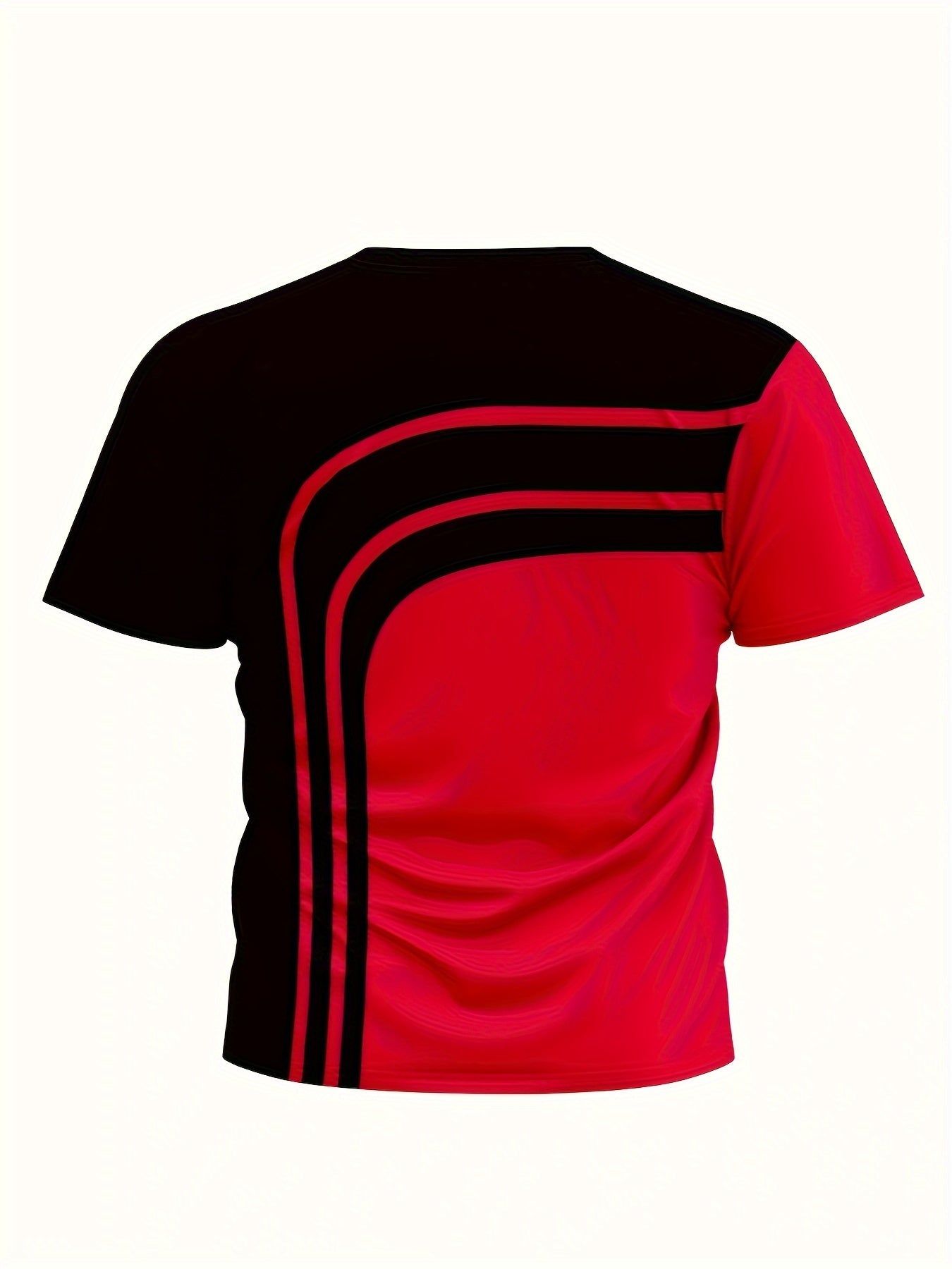 Мужская футболка большого размера в повседневном стиле с красно-белыми полосами, 3D цифровая печать, свободный крой, дышащий полиэстер
