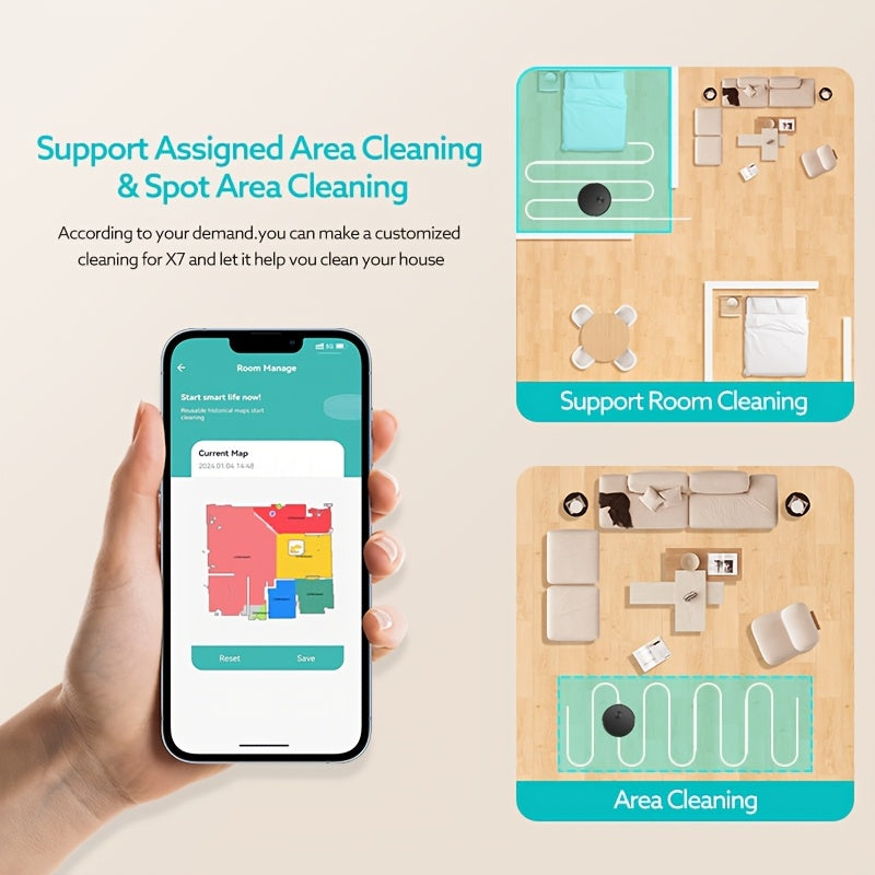 Robot Vacuum Cleaner Wi-Fi Enabled with Automatic Charging and Route Planning 2.5H Battery