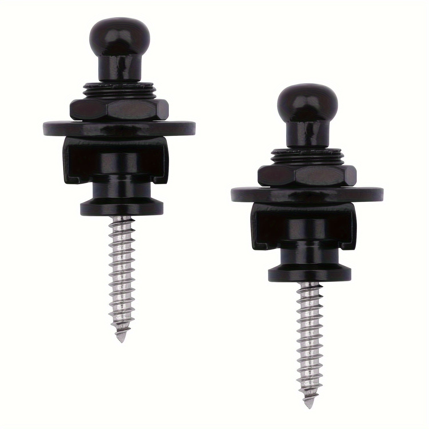 Juego de 2 cerraduras de correa de guitarra de aleación con botones de liberación rápida negro y dorado