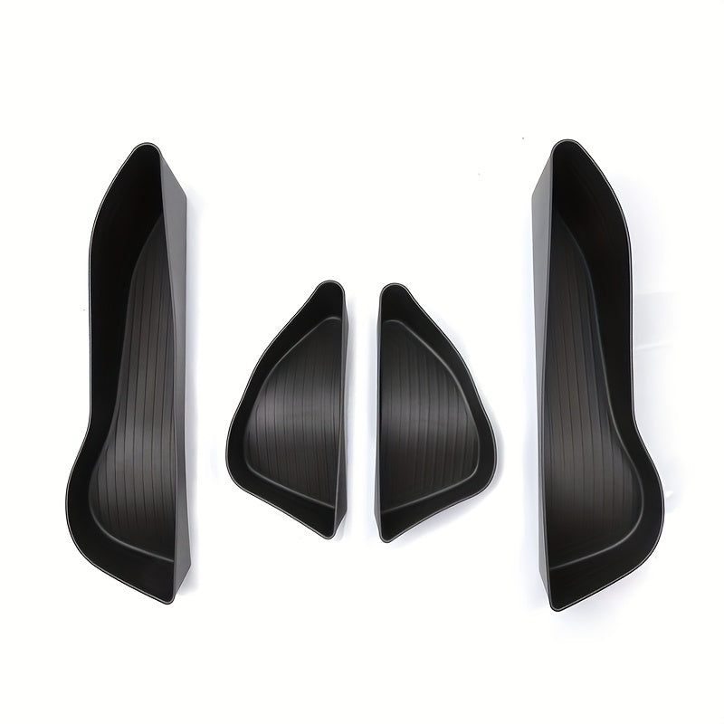 4pcs Black Rubber Door Edge Storage Inserts for Car Door Panel Organizer