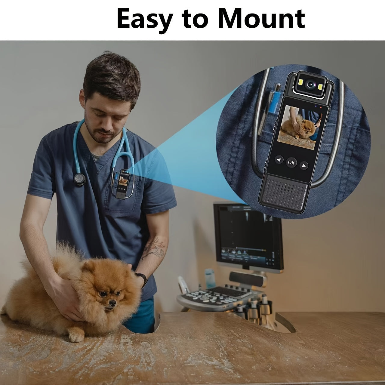 1080P Full HD носимая экшн-камера с аккумулятором 1200 мАч, ночное видение, зажимной дизайн