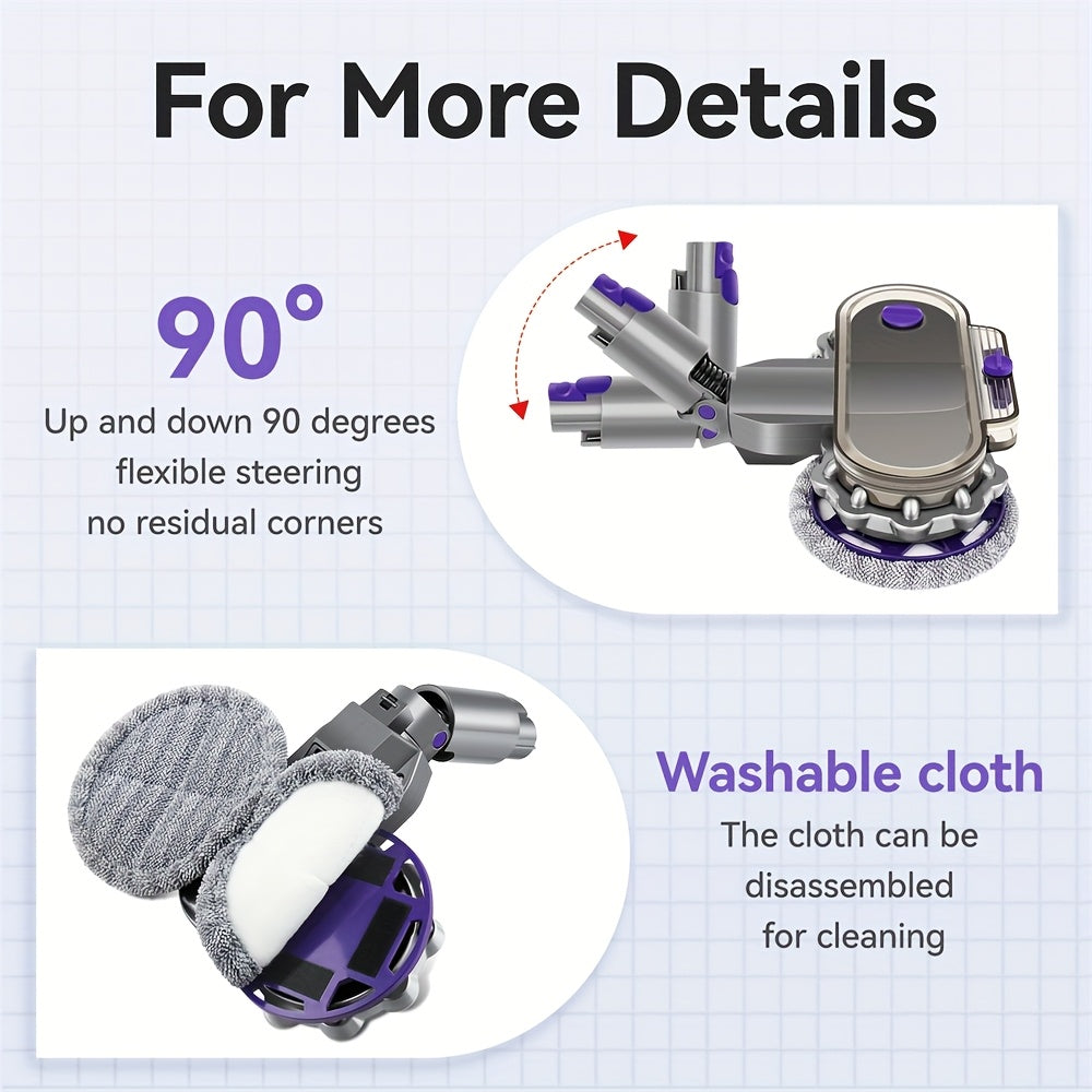 Elektr mopu boshliq qo'shimchasi, suv tanki va 6 ta mop - Dyson V7, V8, V11, V10, V15 changyutgichlari bilan mos keladi