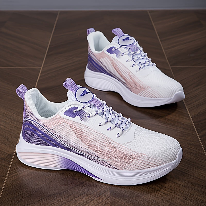 Women's Colorblock Casual Sneakers Breathable Fabric Lightweight Running Shoes
