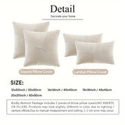 Bohemian Style Corduroy Throw Pillow Covers 2-Pack 45.72x45.72 cm Zippered Polyester Square Cushion Cases for Sofa Bed