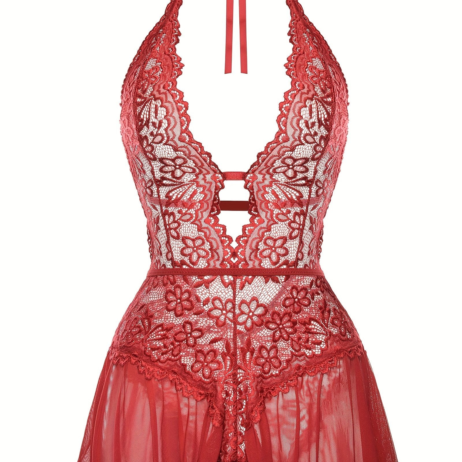 Women's Lace Crotchless Bodysuit Lingerie Sexy Erotic Underwear