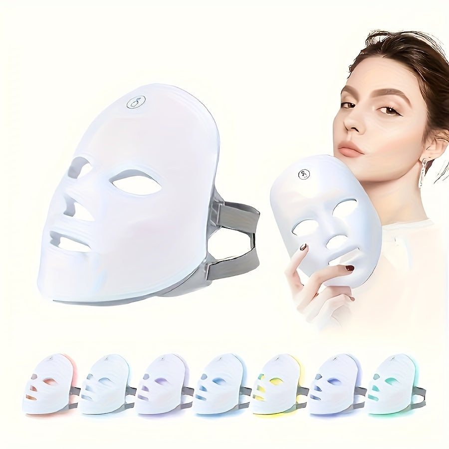 USB Rechargeable Electric Facial Mask with 7 Colors Touch Screen Portable Home Beauty Device