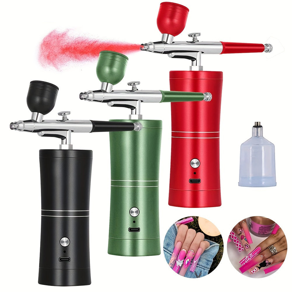 Compact Airbrush Kit with Rechargeable Battery, Mist Sprayer, Spray Gun for Nail Art Crafts and Tattoos