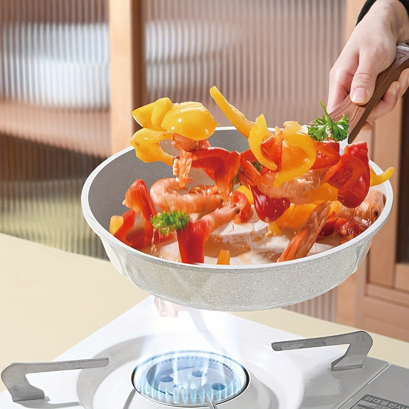 Sartén de aluminio antiadherente con tapa para cocinar filetes, tortillas, panqueques. Apto para lavavajillas. Compatible con estufa de gas