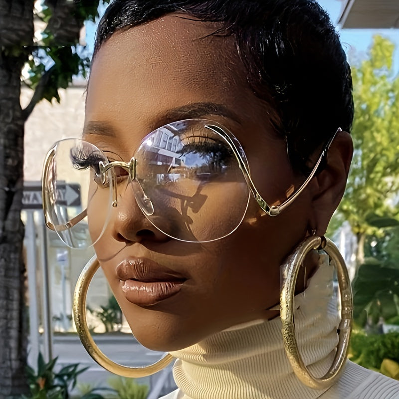 Unisex Rimless Gradient Sunglasses for Women and Men UV Protection Fashion