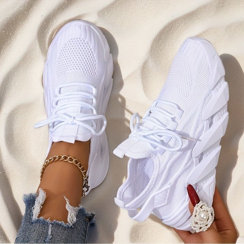 Women’s Breathable Mesh Casual Sneakers Lightweight Running Shoes White