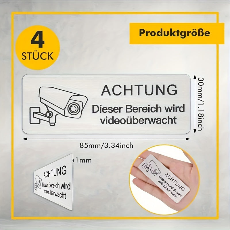 Алюминисовая видеонаблюдательная табличка для стены, самоклеящаяся, водонепроницаемая, УФ-защита, устойчивая к ржавчине