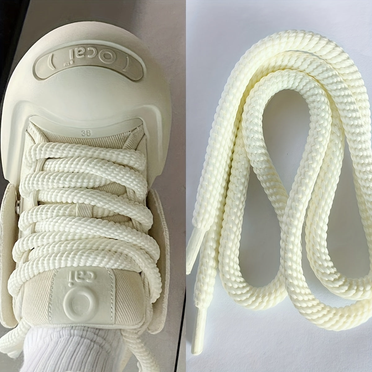 Unisex Thick Braided Polyester Shoelaces for Sneakers and Boots
