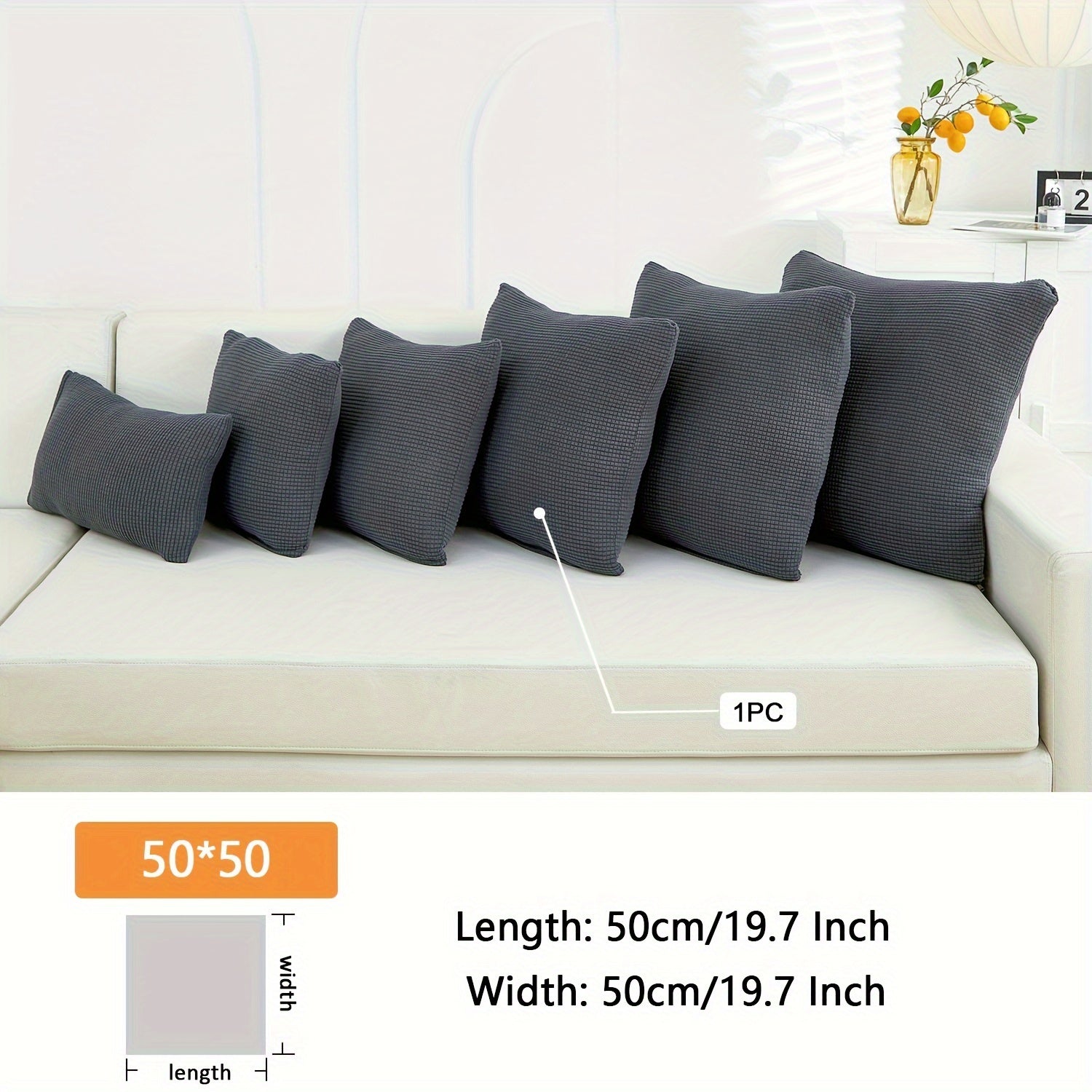 Наволочки из полиэстера и спандекса 45,72x45,72 см с молнией, моются в машине