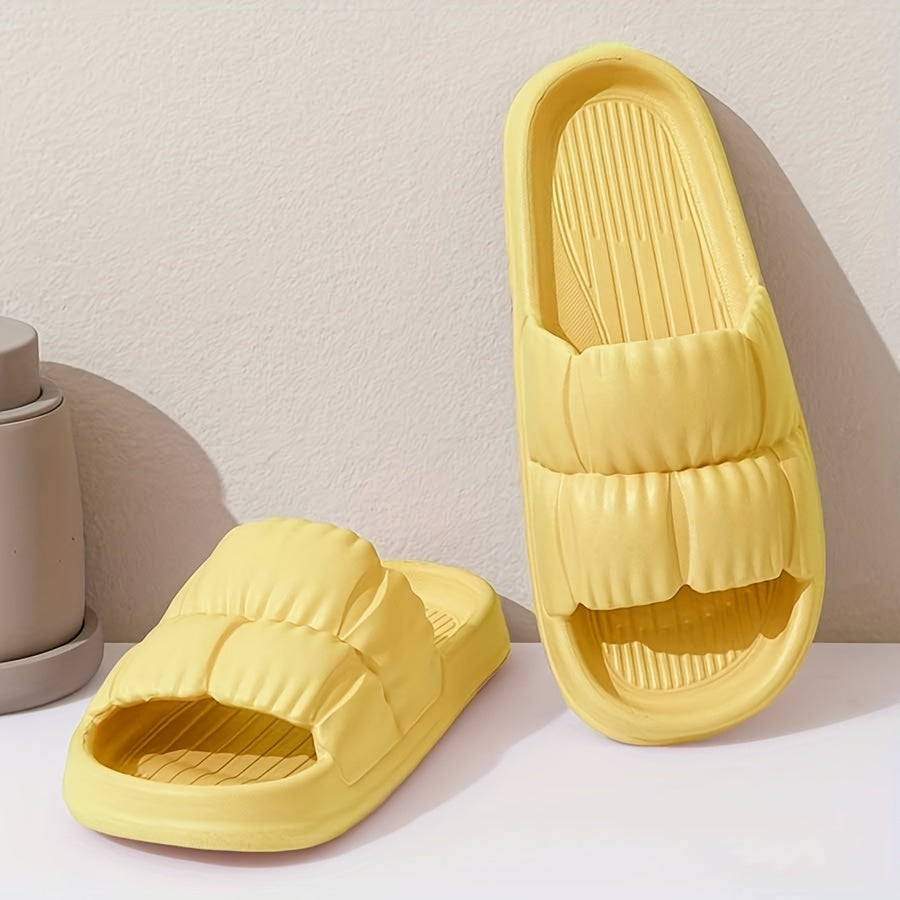 Women's EVA Slides Textured Solid Color Non-Slip Beach Shoes