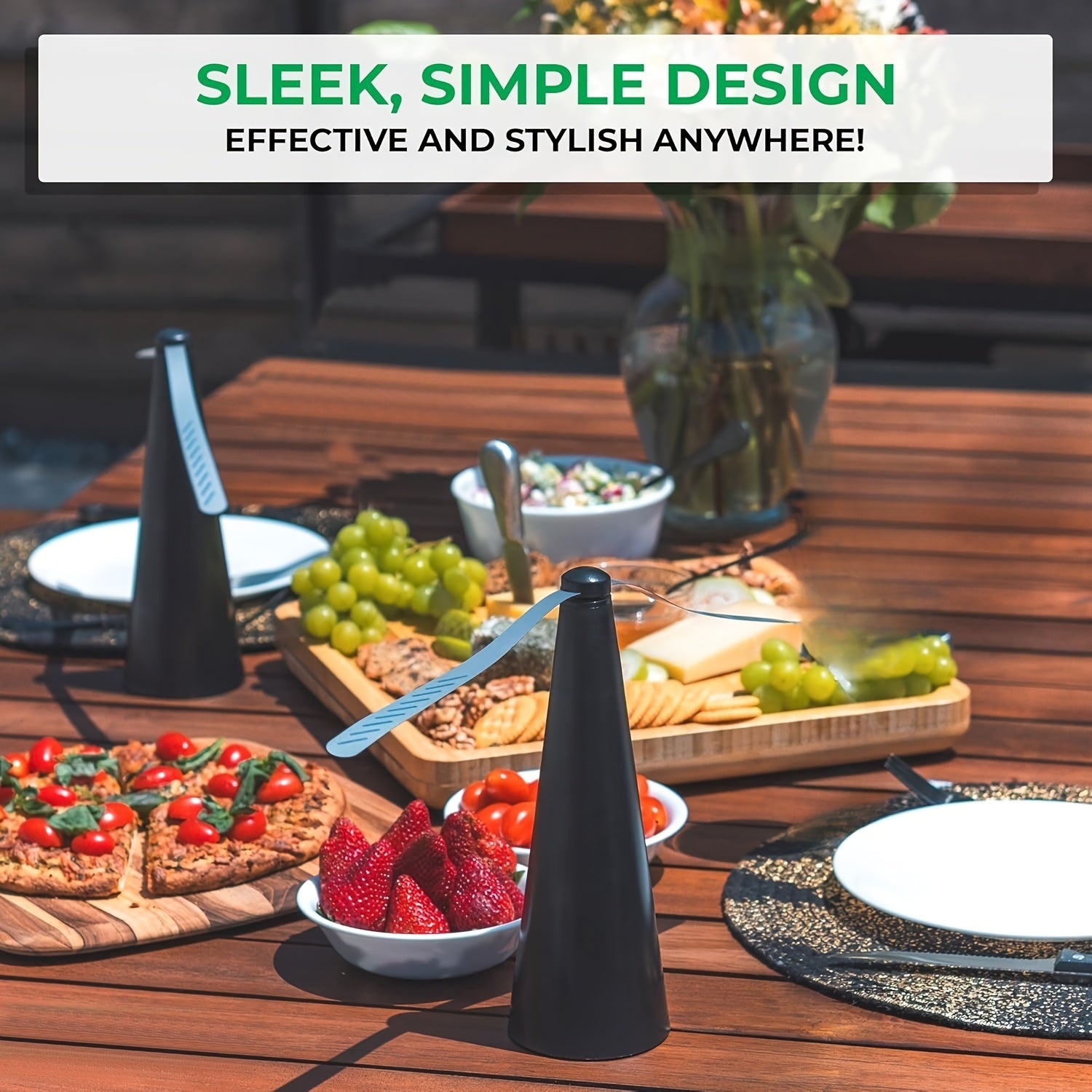 Outdoor Mosquito Repellent Fan Battery Powered Fly Catcher for Kitchen Home