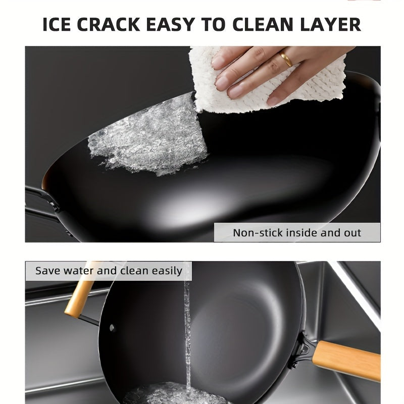 Xitoydan ko'p maqsadli qovurish panasi: Gaz va induksion pechlar uchun ideal, oson tozalanadigan yopishqoq yuzasi, qulay ergonomik tutqichi, uyda pishirish uchun zarur bo'lgan oshxona anjomlari.