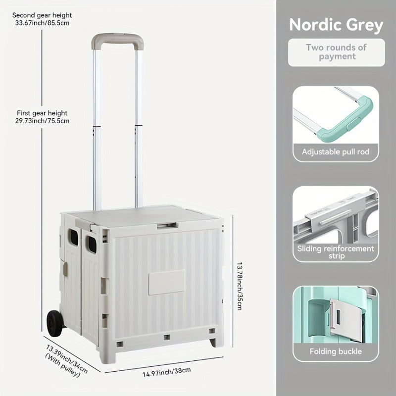 Plastic Small Storage Cart Foldable Portable Organizer for Home Car Kitchen Bedroom