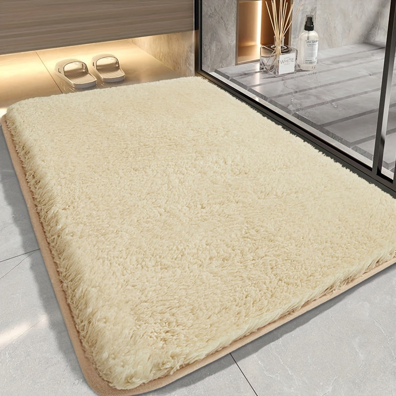 Alfombra antideslizante para puerta de baño, tapete suave impermeable para entrada de baño