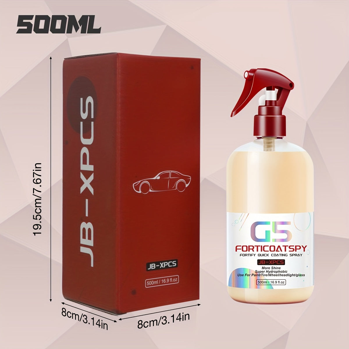 Spray de cera líquida de protección cerámica hidrofóbica para coche, pintura y ruedas