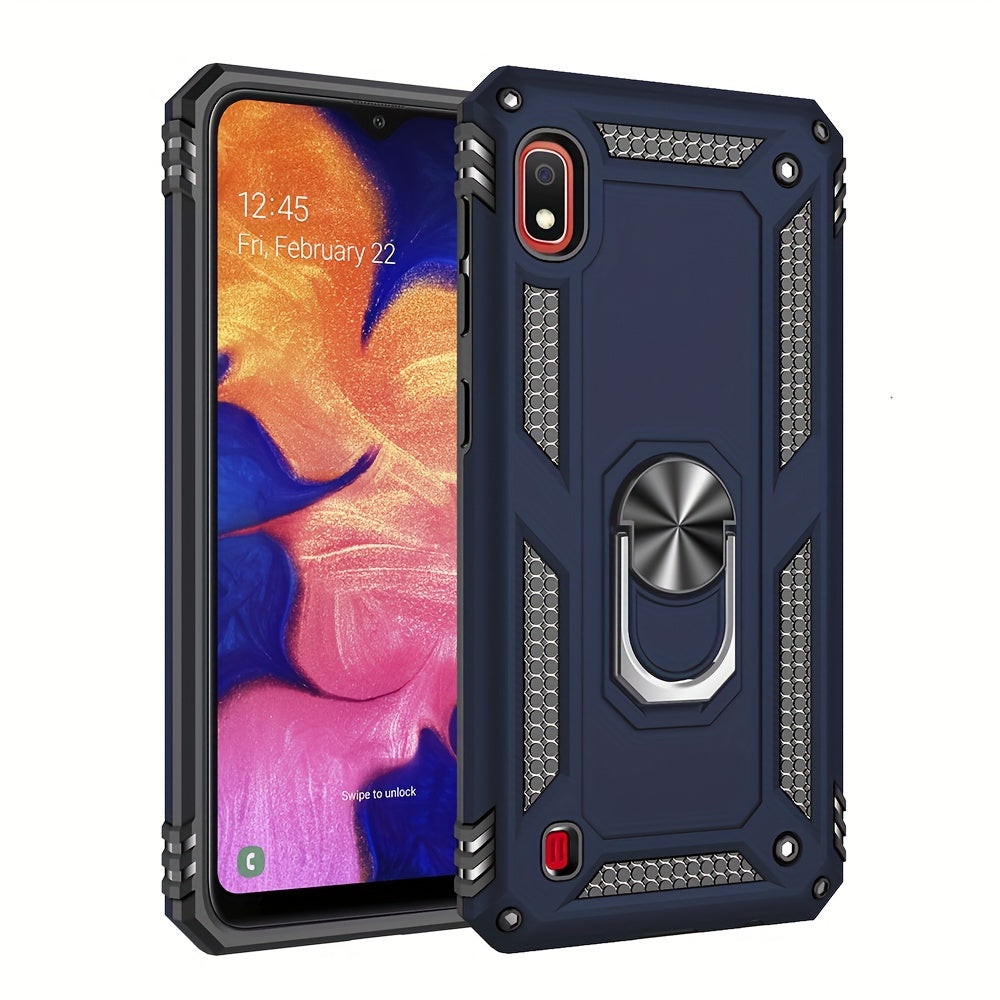 Shockproof Phone Case for Samsung Galaxy A Series with Ring Kickstand and Air Cushion Protection