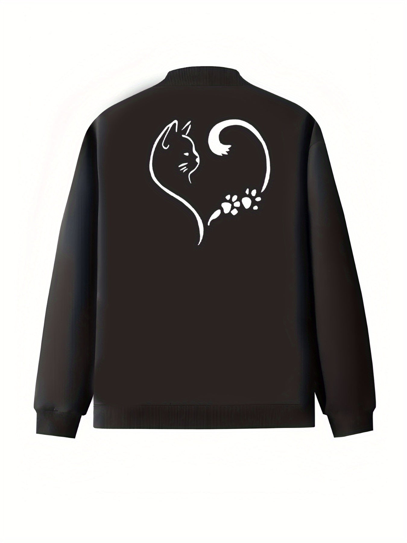 Plus Size Women's Casual Print Zip-Up Jacket with Long Sleeves Spring Autumn