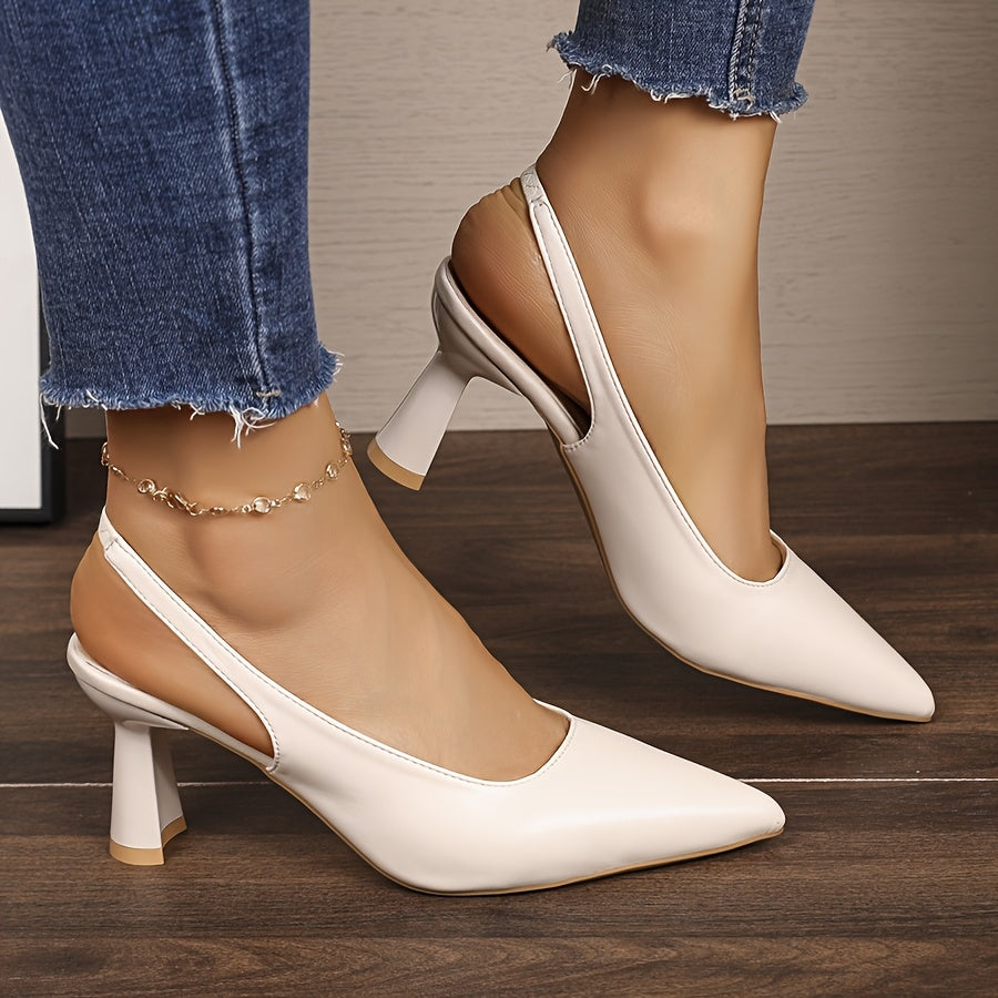 Women's Black Pointed Toe High Heels Stiletto Pumps with Rubber Sole