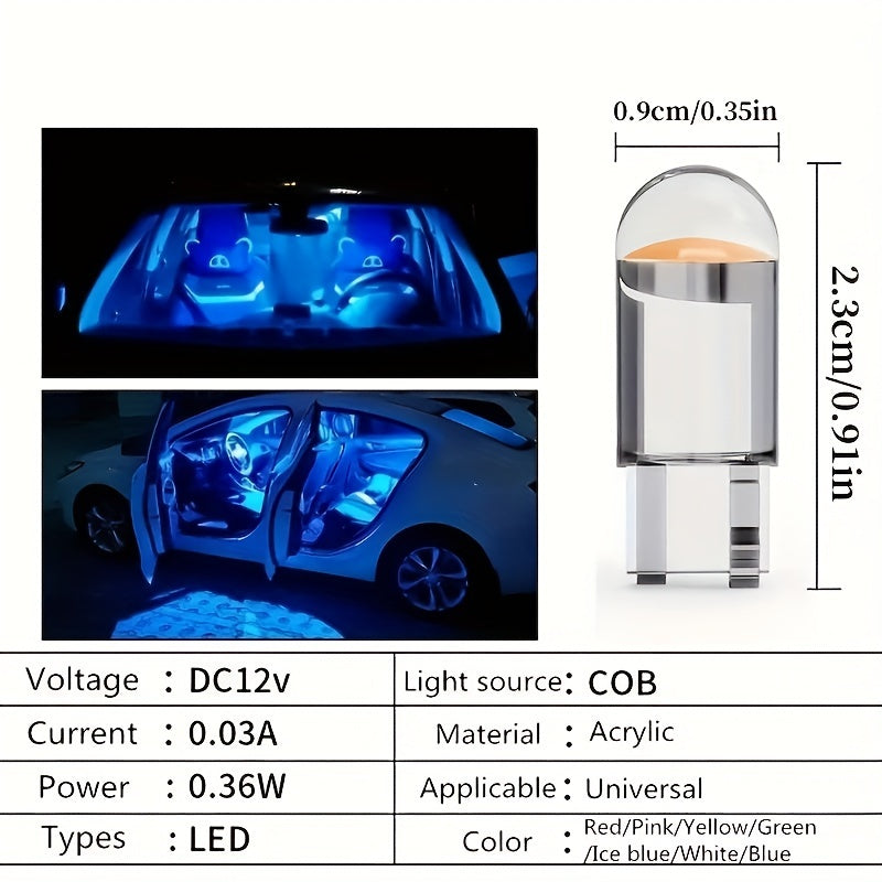Lámparas LED de interior, pack de 10 en 7 colores para vehículos, fácil de instalar